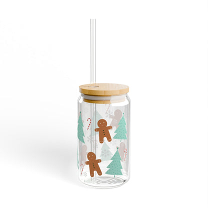 Gingerbread Man Sipper Glass 16oz