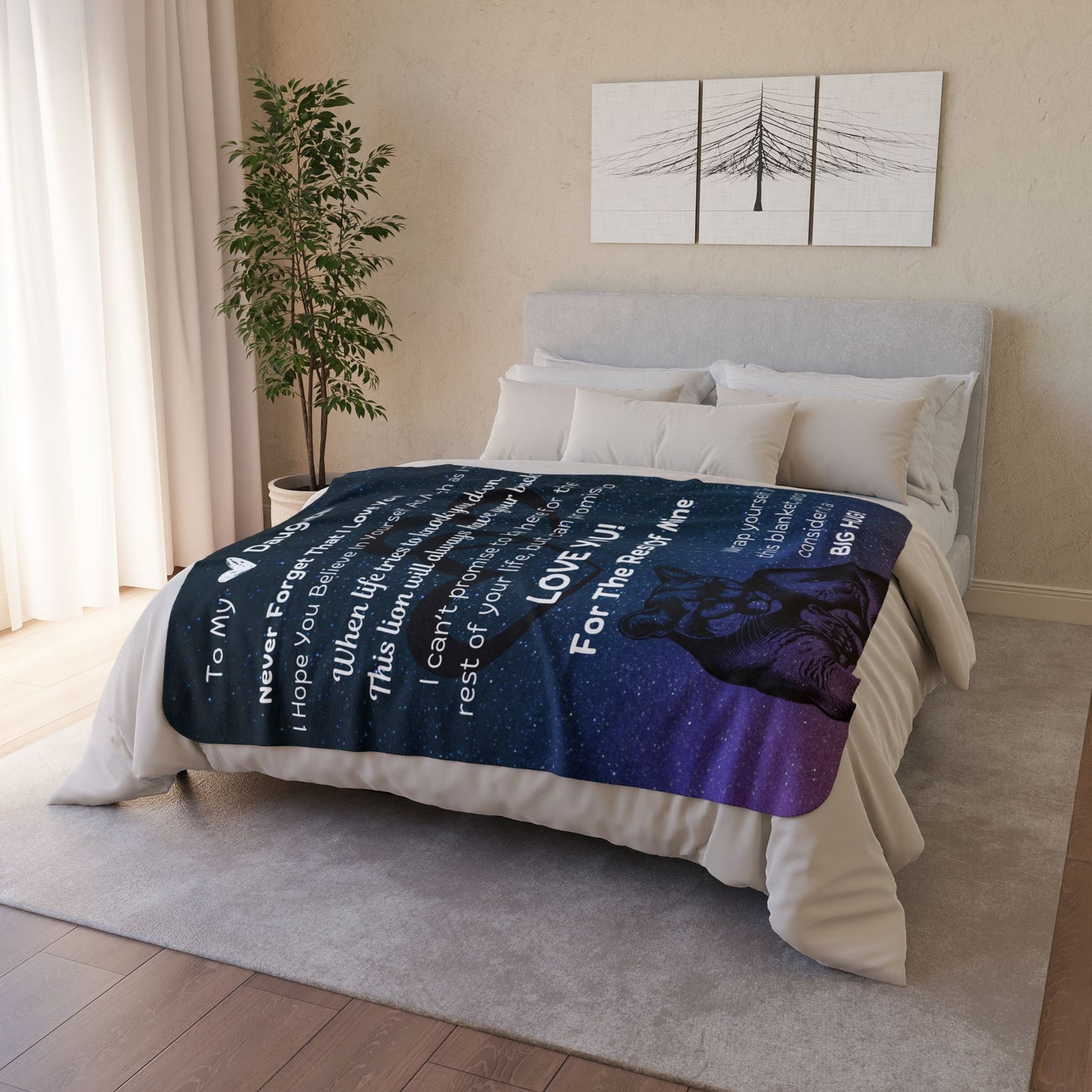 A Lion Hug Fleece Blanket