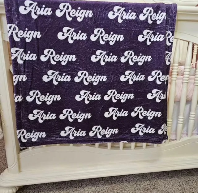 Personalized Name Velveteen Plush Blanket