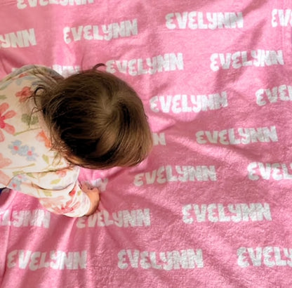 Personalized Name Velveteen Plush Blanket