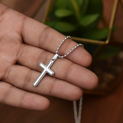 Grandmother Stainless Cross Necklace with Ball Chain