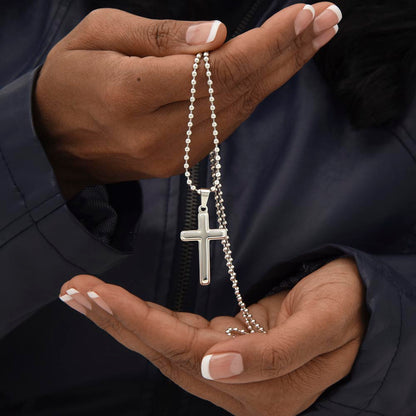 Grandmother Stainless Cross Necklace with Ball Chain