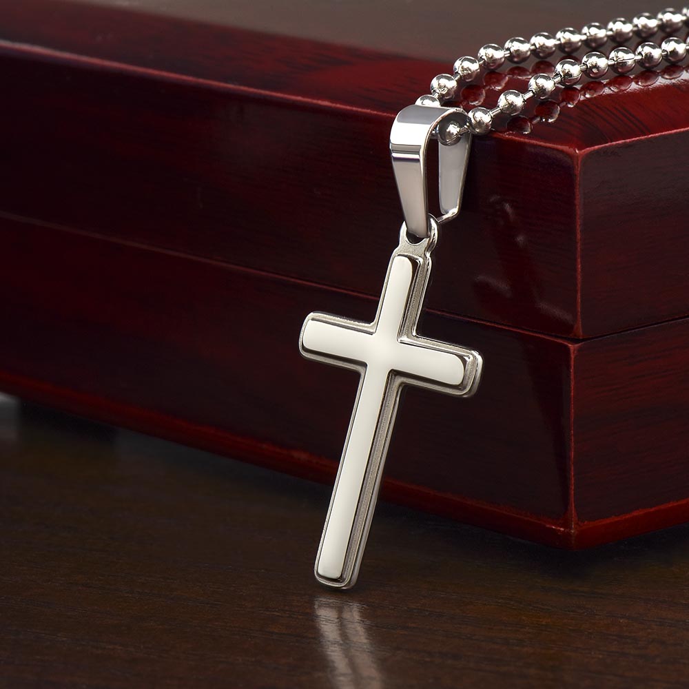 Grandmother Stainless Cross Necklace with Ball Chain