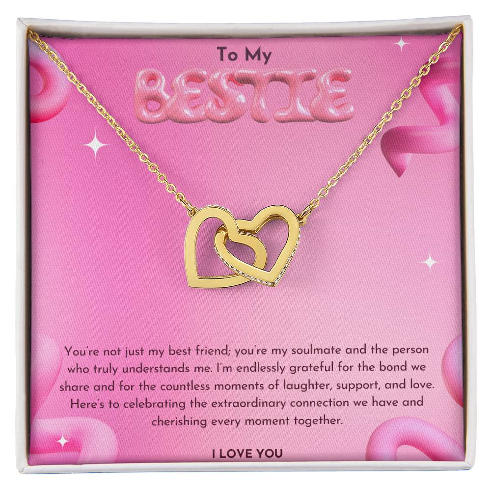 Bestie Interlocking Hearts Necklace