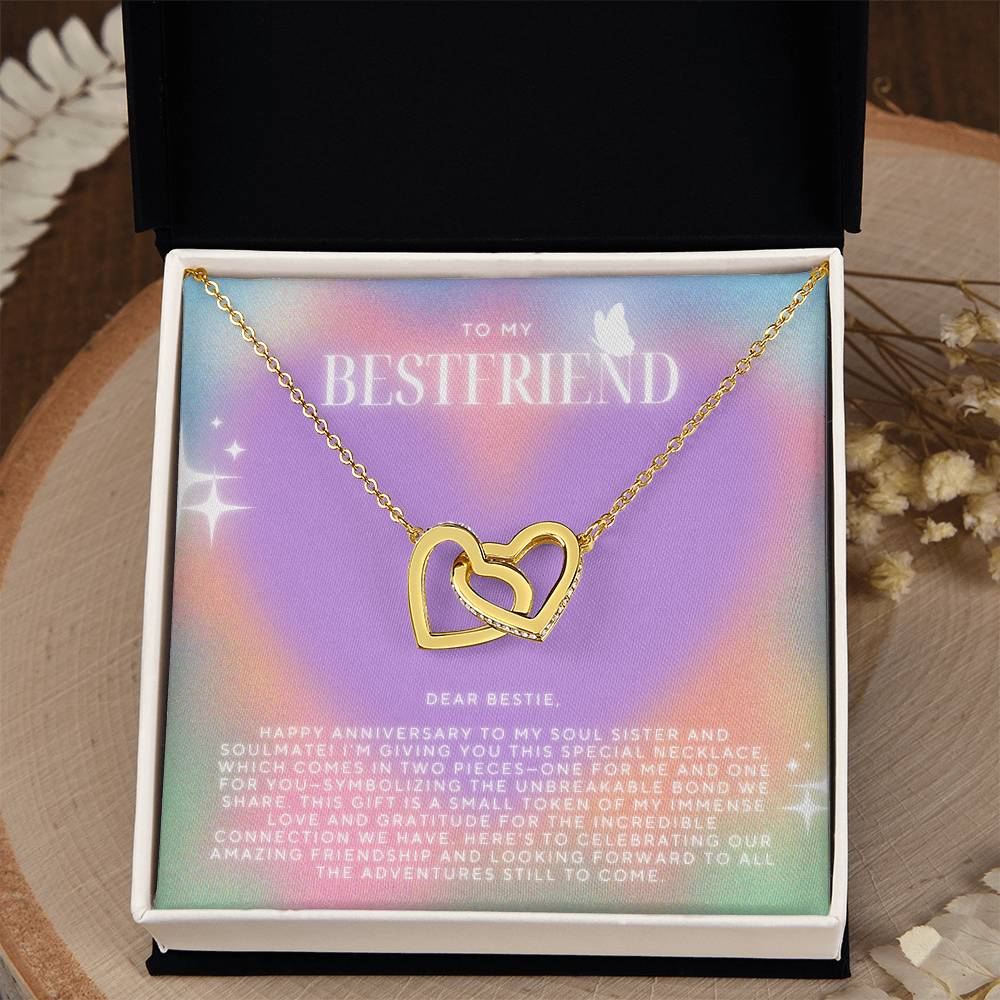 Bestie Interlocking Hearts Necklace