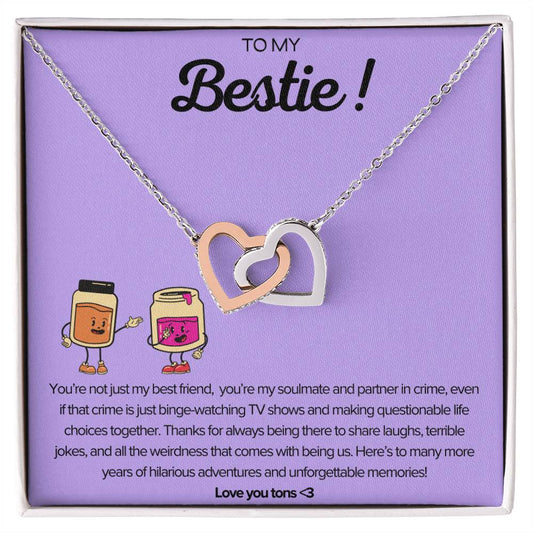 Bestie Interlocking Hearts Necklace