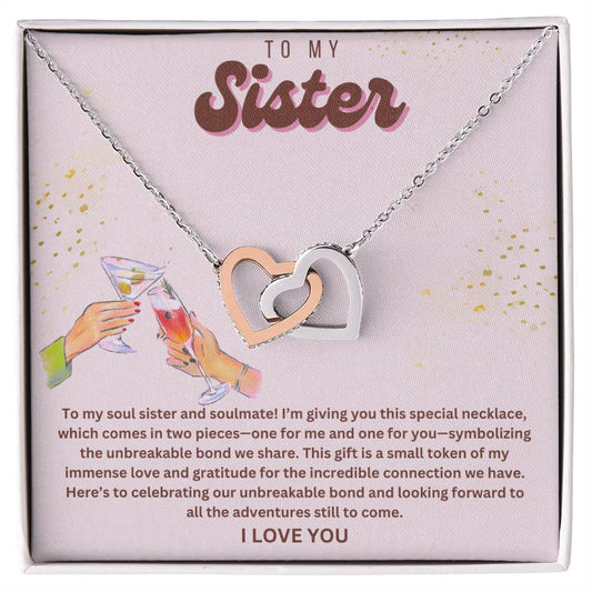 Sister Interlocking Hearts Necklace