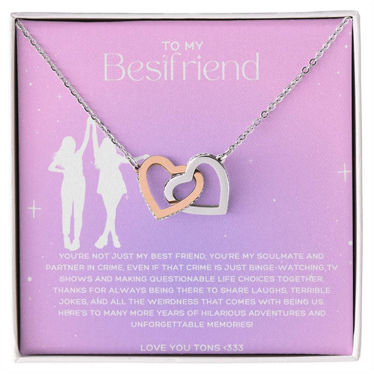 Bestie Interlocking Hearts Necklace