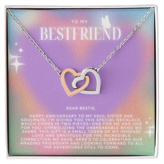 Bestie Interlocking Hearts Necklace