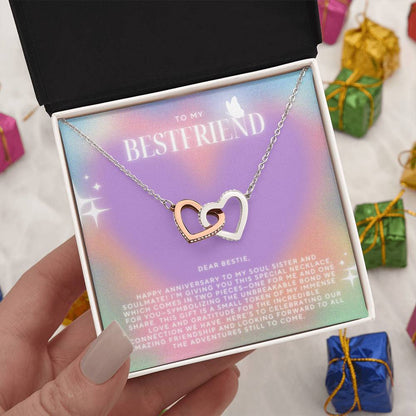 Bestie Interlocking Hearts Necklace