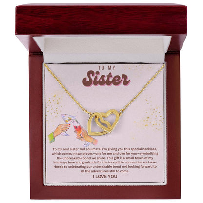 Sister Interlocking Hearts Necklace