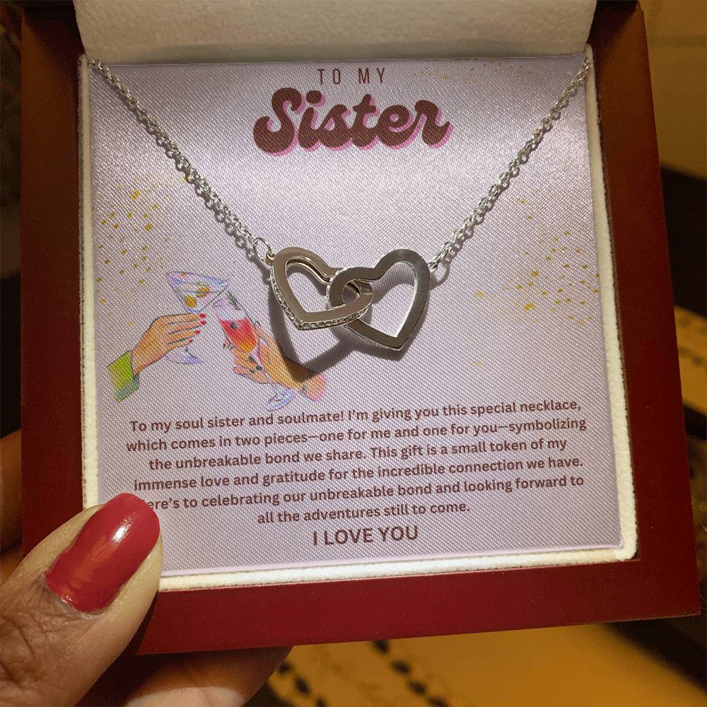 Sister Interlocking Hearts Necklace