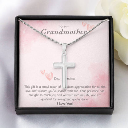 Grandmother Stainless Steel Cross Nrcklace