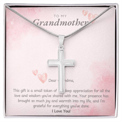 Grandmother Stainless Steel Cross Nrcklace