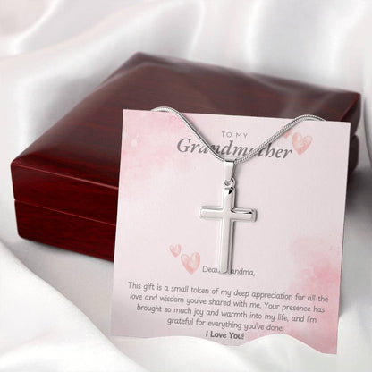 Grandmother Stainless Steel Cross Nrcklace