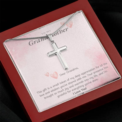 Grandmother Stainless Steel Cross Nrcklace