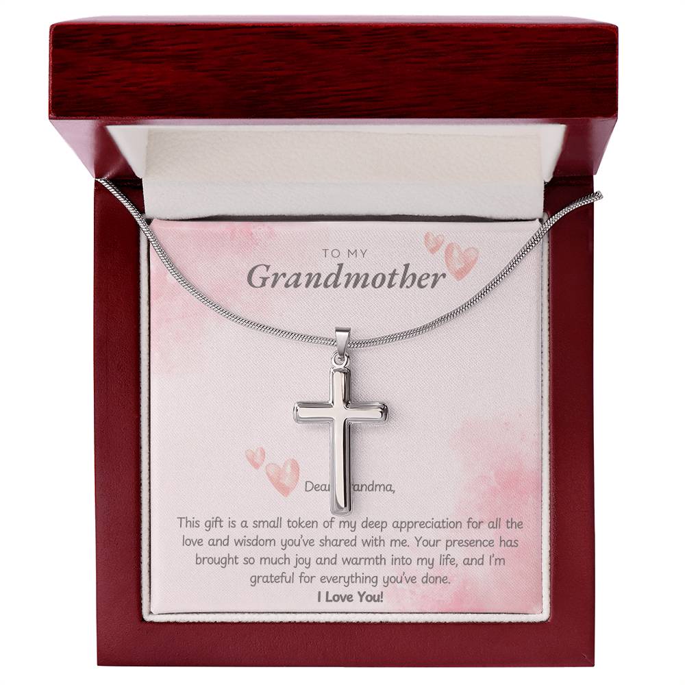 Grandmother Stainless Steel Cross Nrcklace