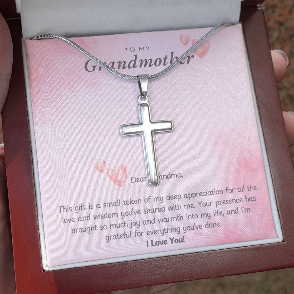 Grandmother Stainless Steel Cross Nrcklace