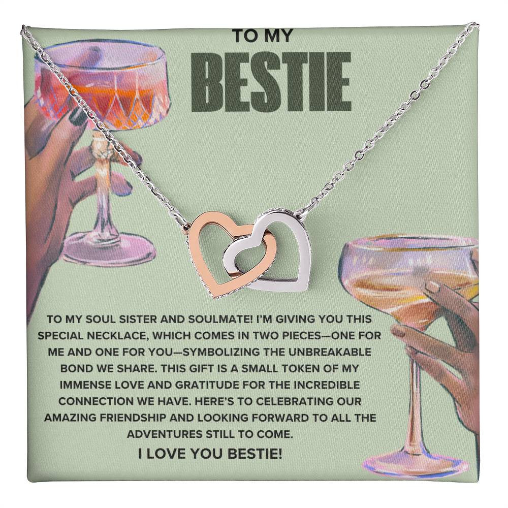 Bestie Interlocking Hearts Necklace