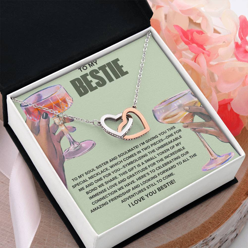 Bestie Interlocking Hearts Necklace