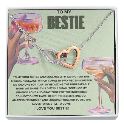 Bestie Interlocking Hearts Necklace